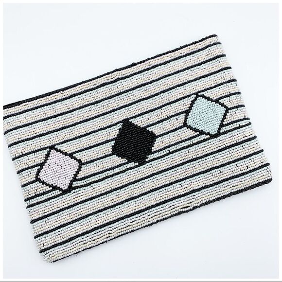 Rainbowlink Beaded Slip on Reader Case Clutch Make-Up Bag‎ - Picture 9 of 12